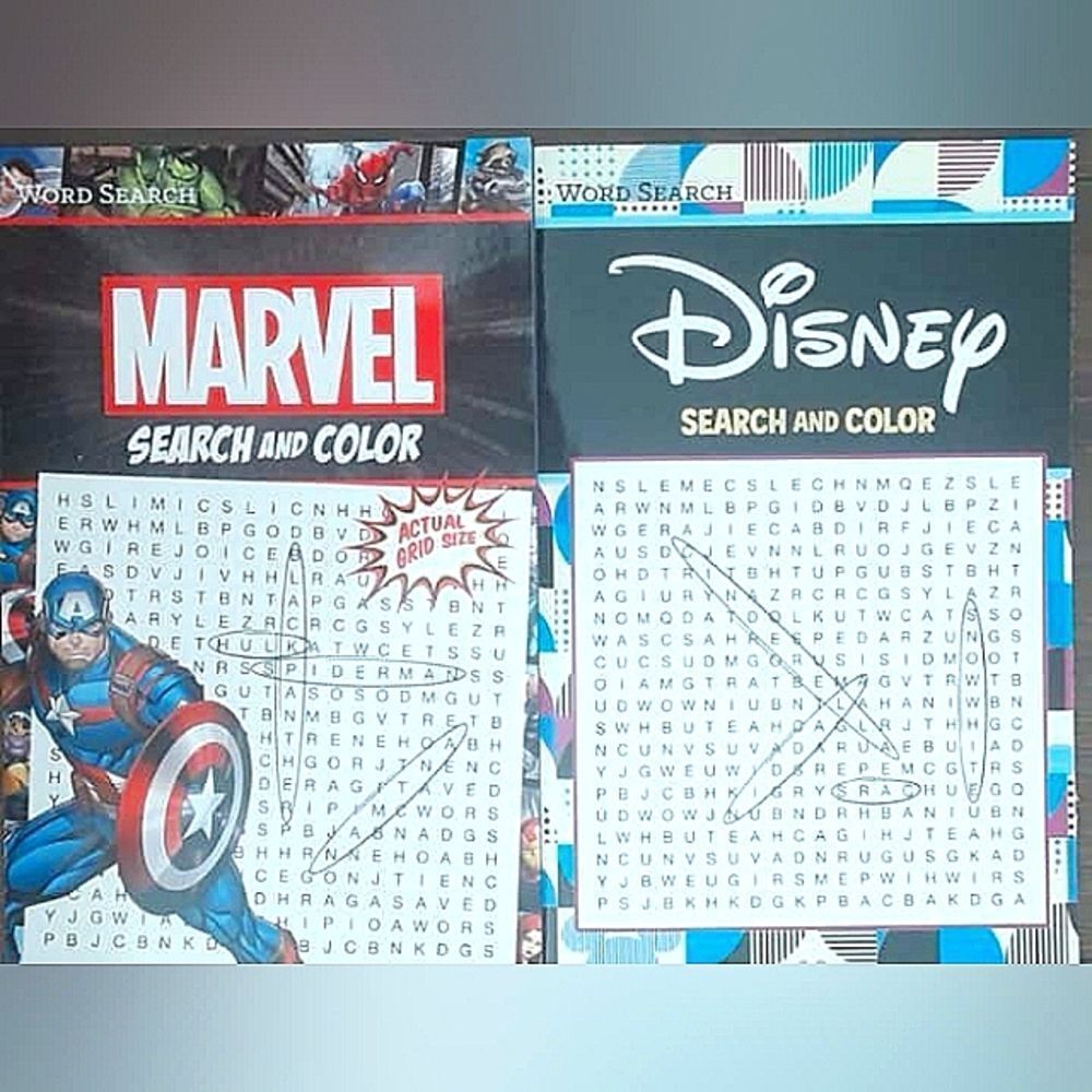 Set Of 2 New Disney Search And Color Activity Books